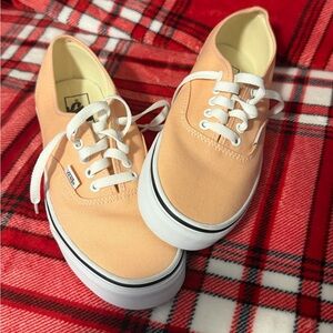 Vans Apricot Canvas Shoes with White Accents